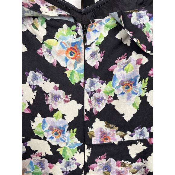 Aidan Mattox Strapless Floral Maxi Dress Women's 12 Black Hi-Low Ruffle Party - Picture 10 of 13